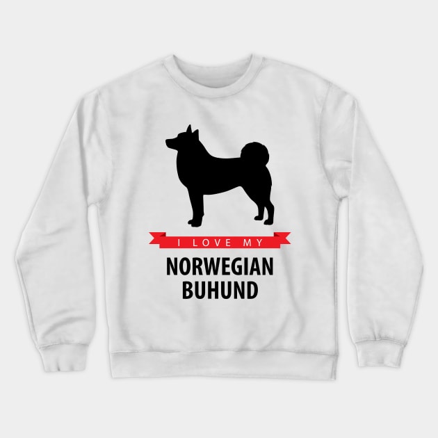 I Love My Norwegian Buhund Crewneck Sweatshirt by millersye